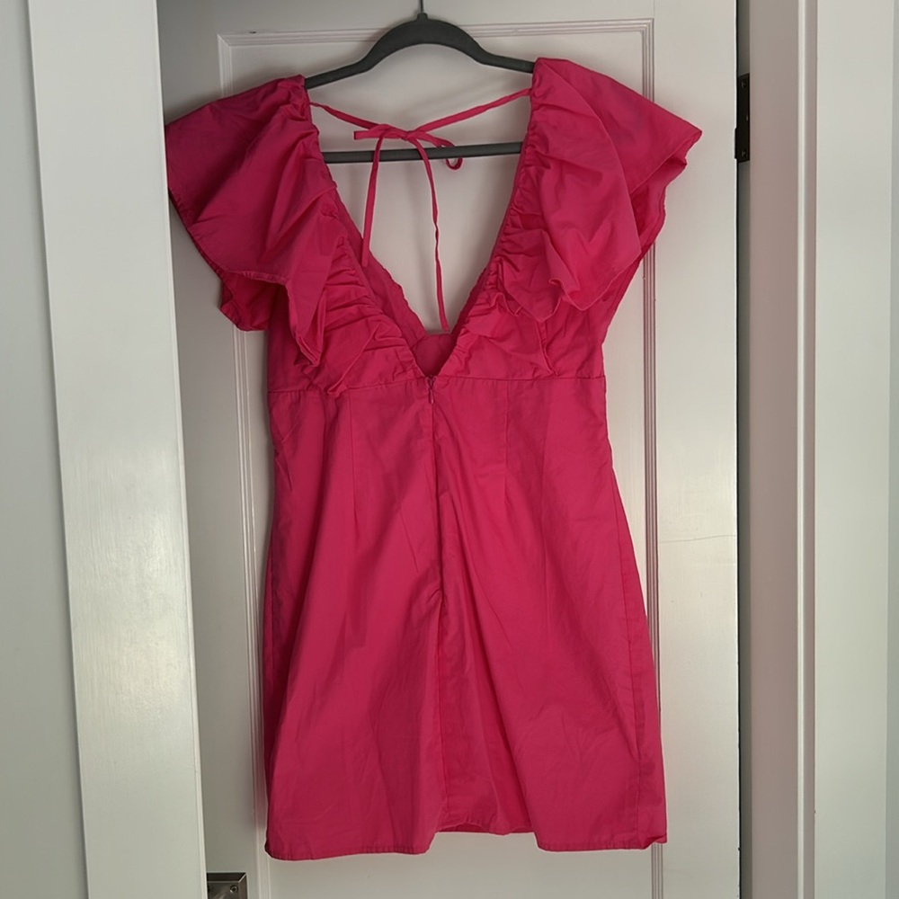 Indie Collection Ruffle Shoulder Pink Dress - Picture 2 of 8